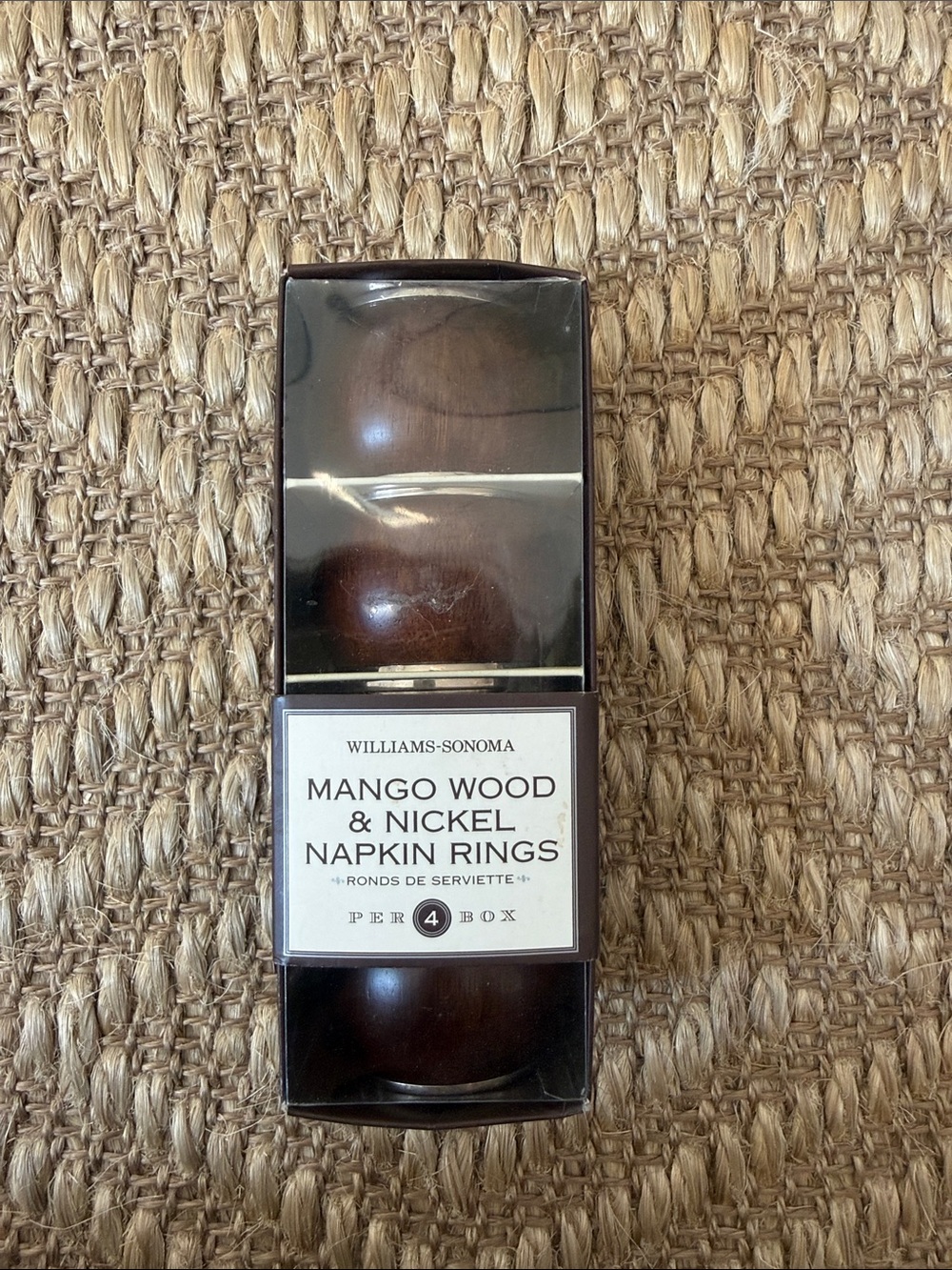 Williams Sonoma Mango Wood Napkin Rings